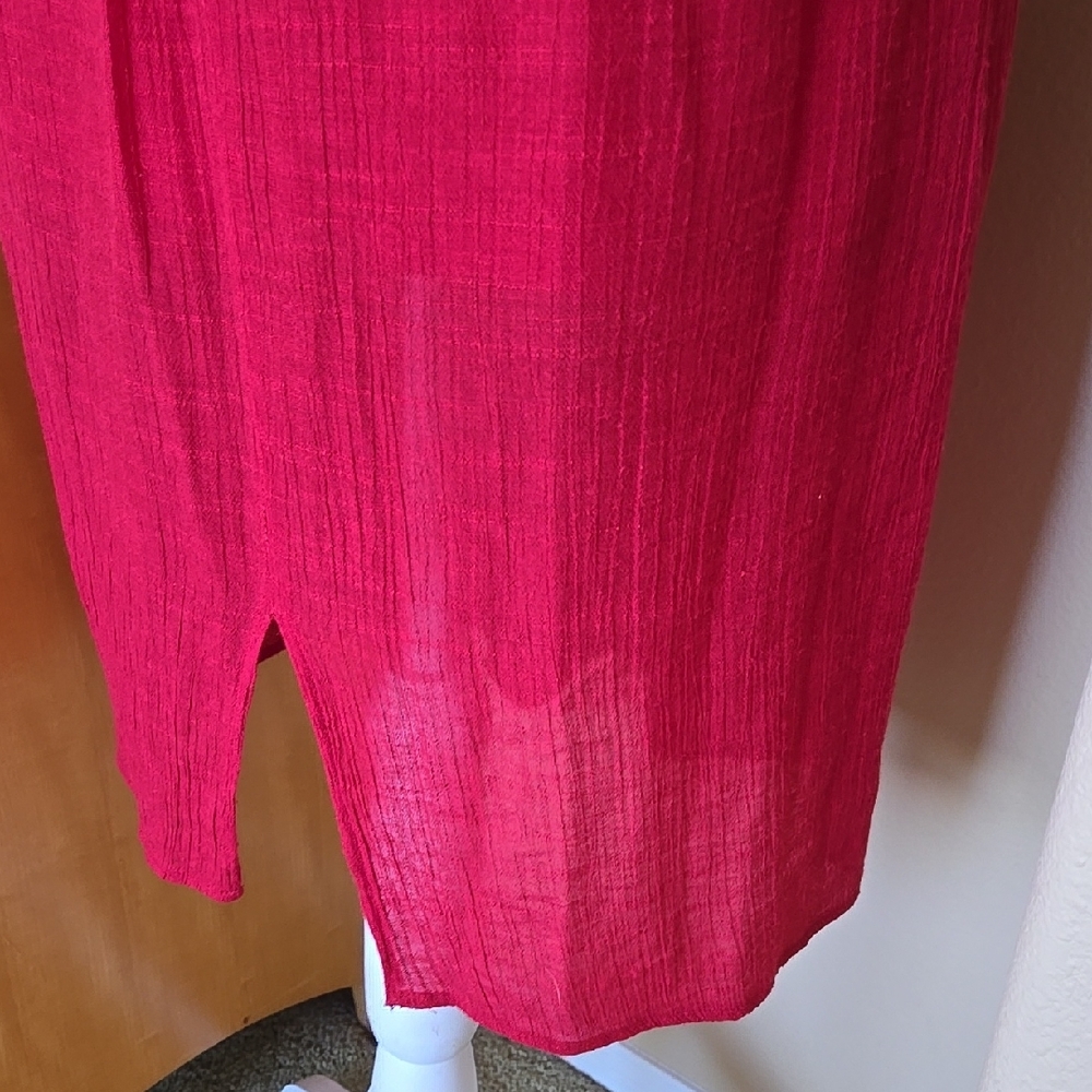 Red Ruffled Midi Sundress - Picture 7 of 7